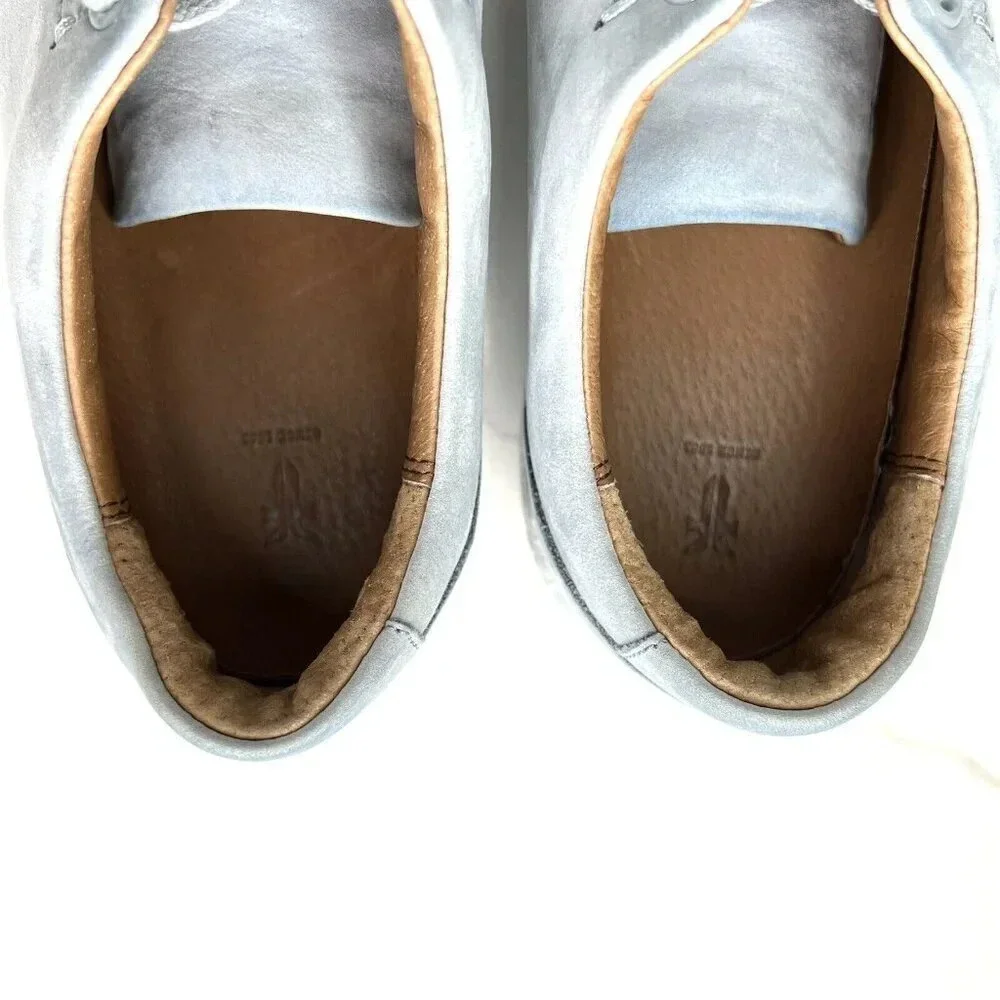Frye Ivy Blue Ice Gray Nubuck Leather Sneakers Comfort Y2K Outsoles $178 Lace up